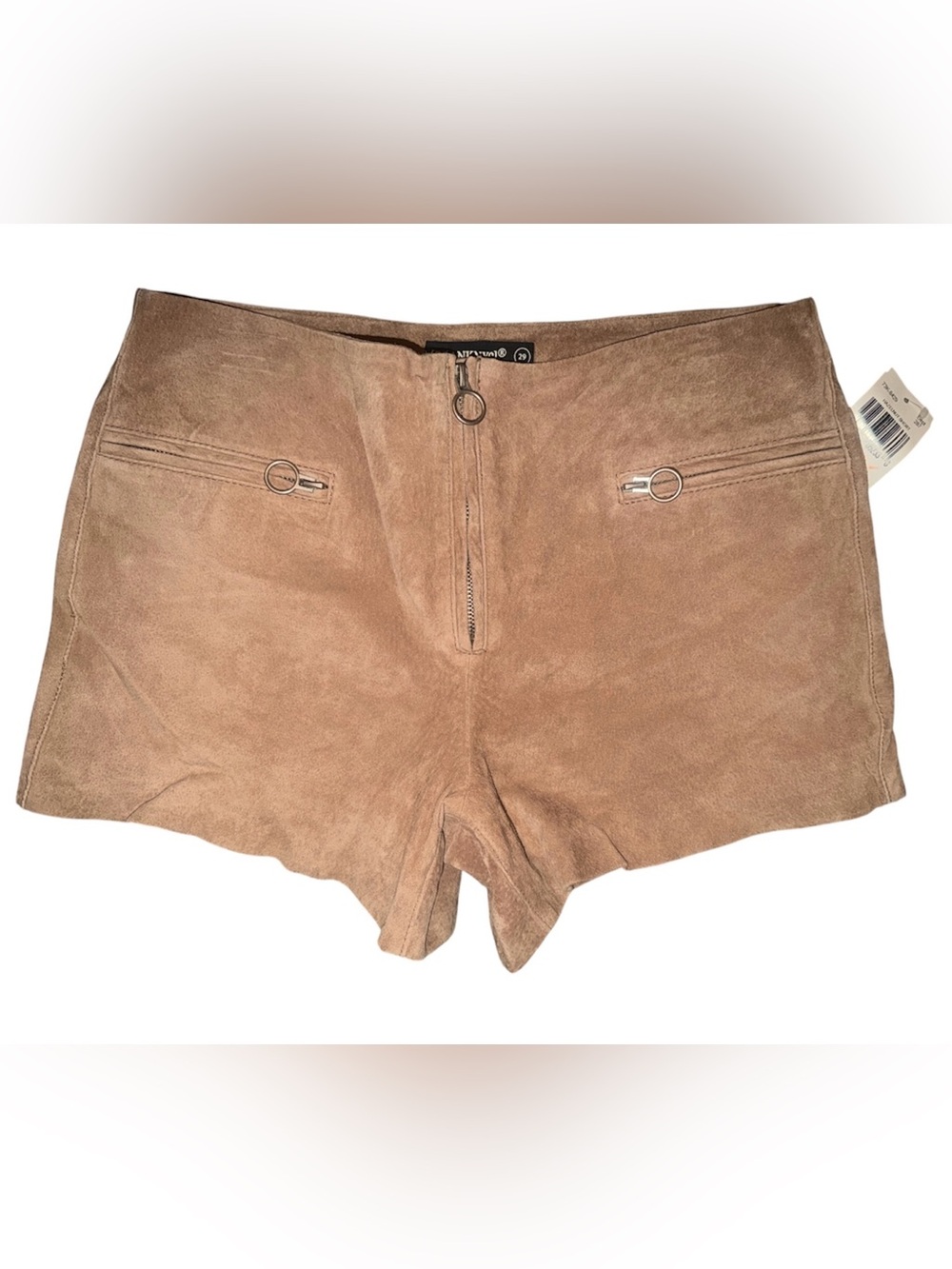 100% Suede Leather Shorts Women’s Size 29 Quiet Luxury Festival Tan Blank NYC